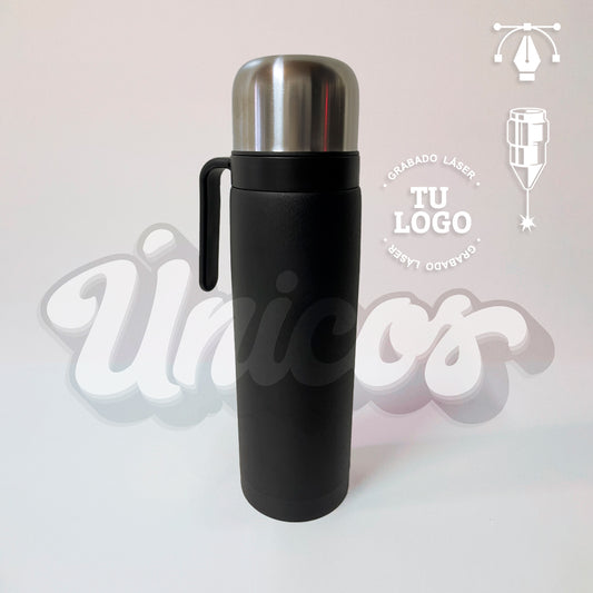 Termo 1.0L Media Manija Negro Personalizado