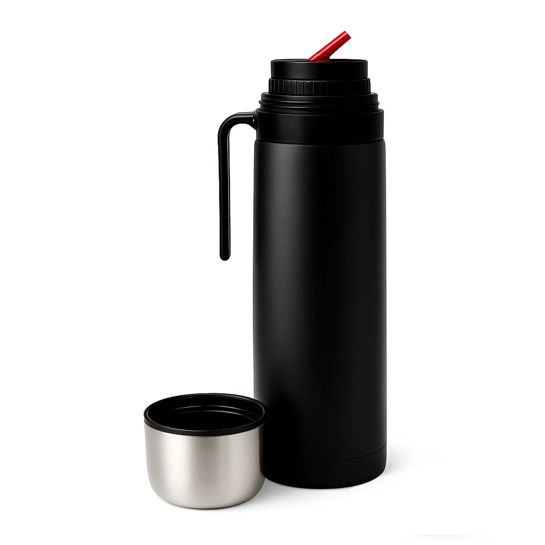 Termo 1.0L Media Manija Negro Personalizado